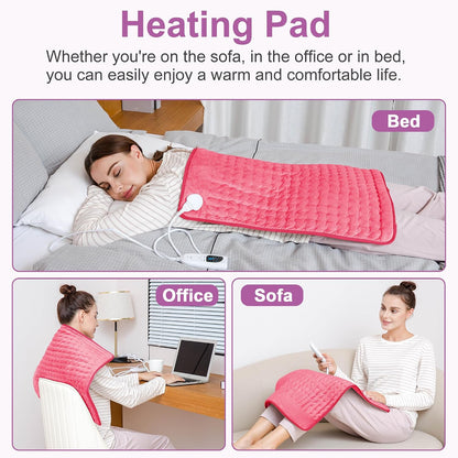 Heating Pad,Electric Heating Pads,Heating Pad for Back,Silvergray,24x12In