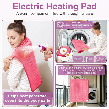 Heating Pad,Electric Heating Pads,Heating Pad for Back,Silvergray,24x12In