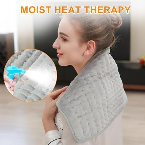 Heating Pad,Electric Heating Pads,Heating Pad for Back,Silvergray,24x12In