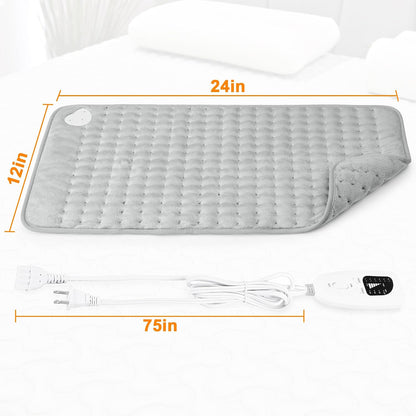 Heating Pad,Electric Heating Pads,Heating Pad for Back,Silvergray,24x12In