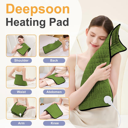 Heating Pad,Electric Heating Pads,Heating Pad for Back,Silvergray,24x12In