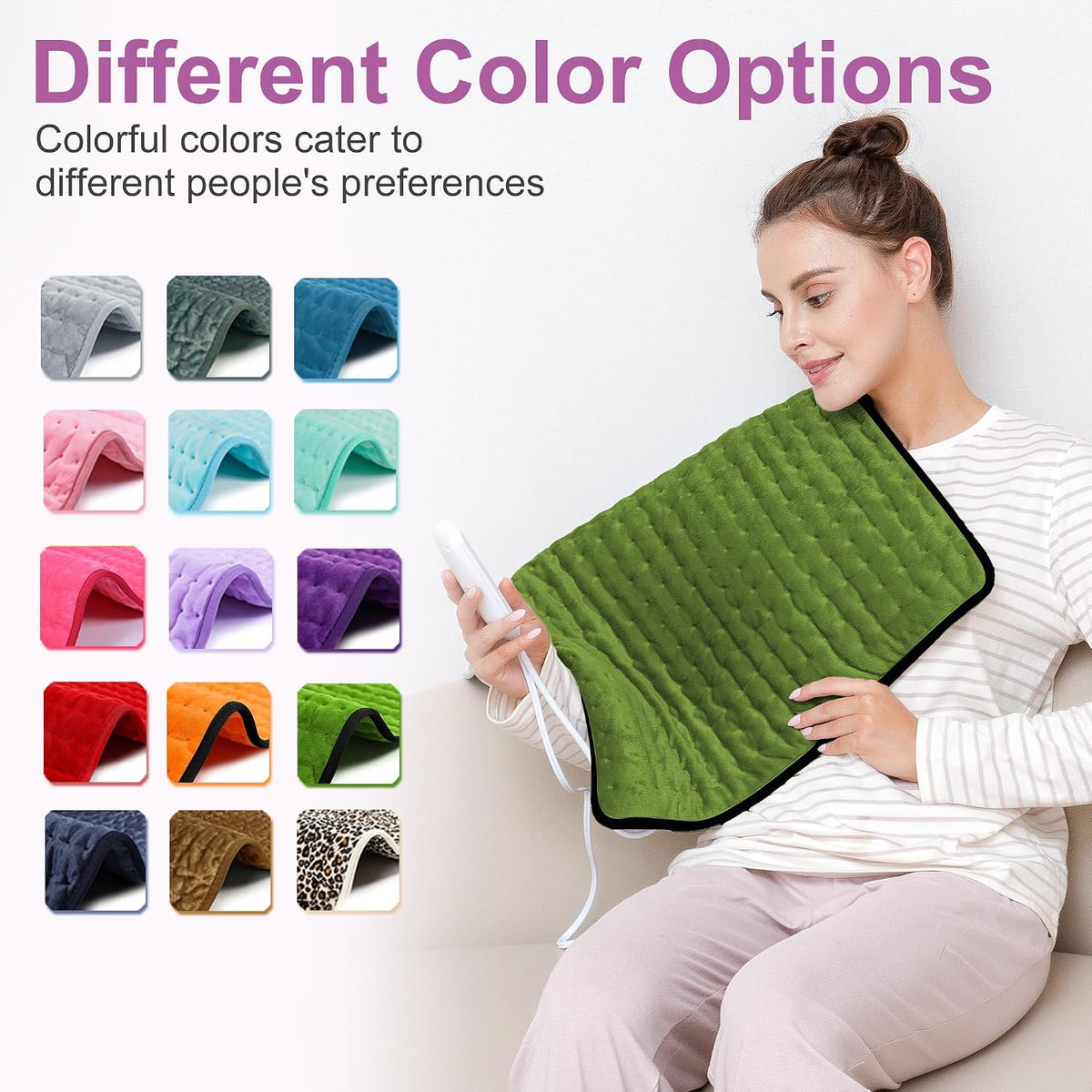 Heating Pad,Electric Heating Pads,Heating Pad for Back,Silvergray,24x12In