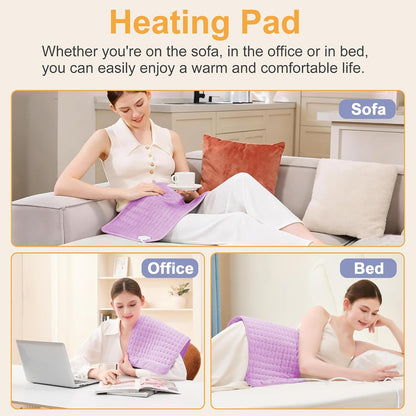 Heating Pad,Electric Heating Pads,Heating Pad for Back,Silvergray,24x12In