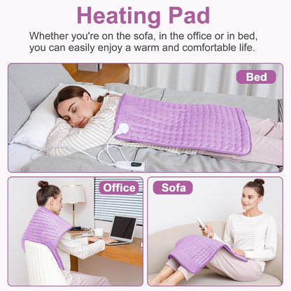 Heating Pad,Electric Heating Pads,Heating Pad for Back,Silvergray,24x12In