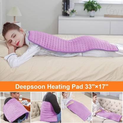 Heating Pad,Electric Heating Pads,Heating Pad for Back,Silvergray,24x12In