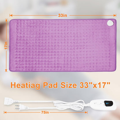 Heating Pad,Electric Heating Pads,Heating Pad for Back,Silvergray,24x12In