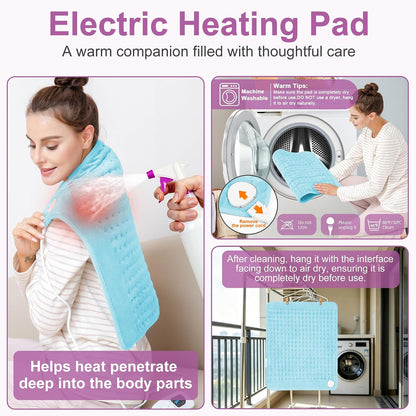 Heating Pad,Electric Heating Pads,Heating Pad for Back,Silvergray,24x12In