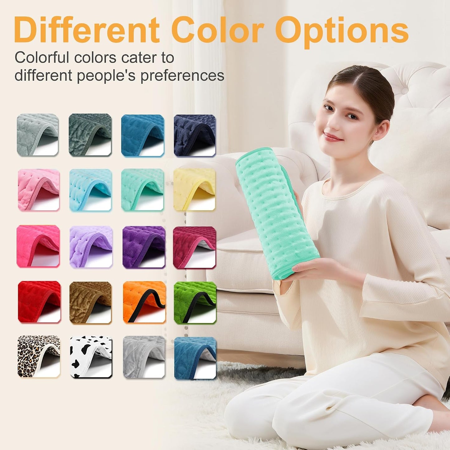 Heating Pad,Electric Heating Pads,Heating Pad for Back,Silvergray,24x12In
