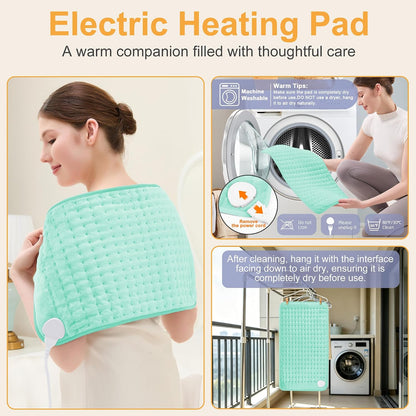 Heating Pad,Electric Heating Pads,Heating Pad for Back,Silvergray,24x12In