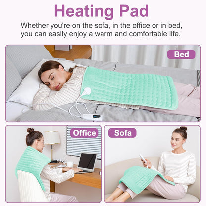 Heating Pad,Electric Heating Pads,Heating Pad for Back,Silvergray,24x12In