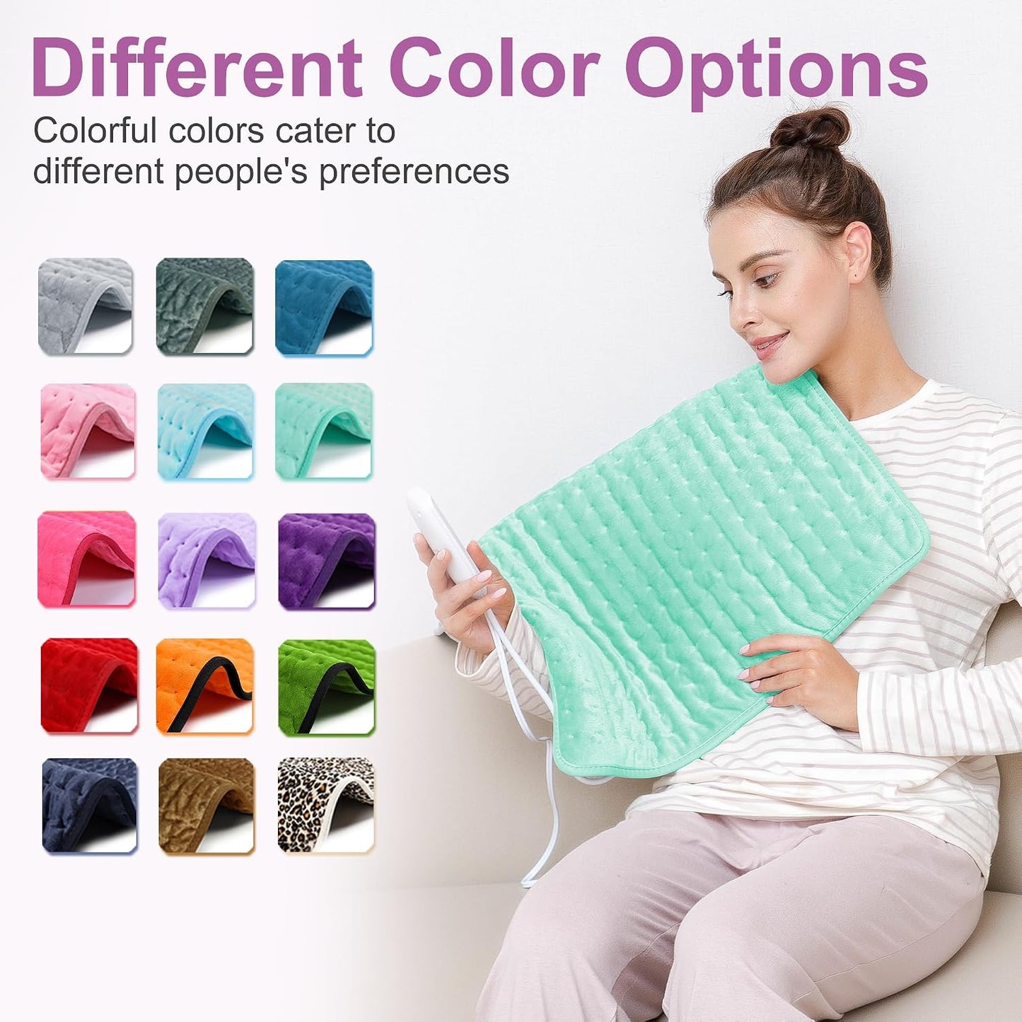 Heating Pad,Electric Heating Pads,Heating Pad for Back,Silvergray,24x12In
