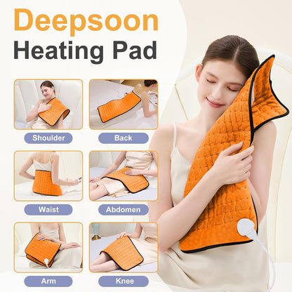 Heating Pad,Electric Heating Pads,Heating Pad for Back,Silvergray,24x12In