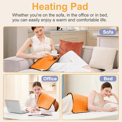 Heating Pad,Electric Heating Pads,Heating Pad for Back,Silvergray,24x12In