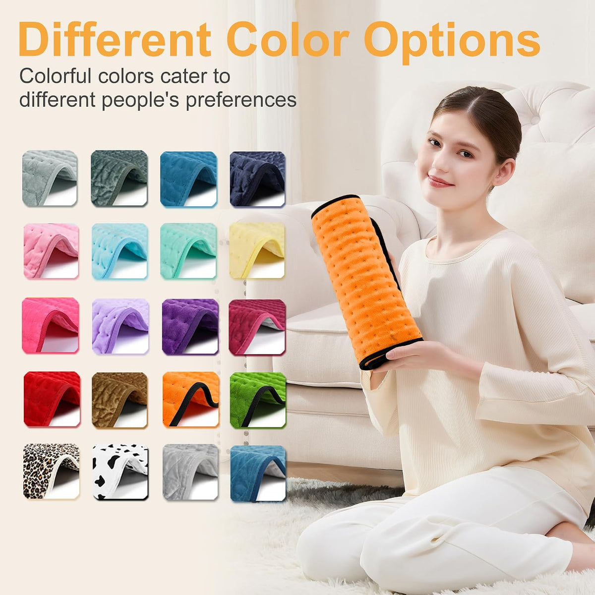 Heating Pad,Electric Heating Pads,Heating Pad for Back,Silvergray,24x12In
