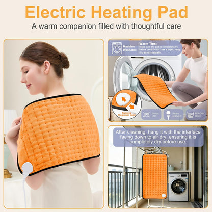 Heating Pad,Electric Heating Pads,Heating Pad for Back,Silvergray,24x12In