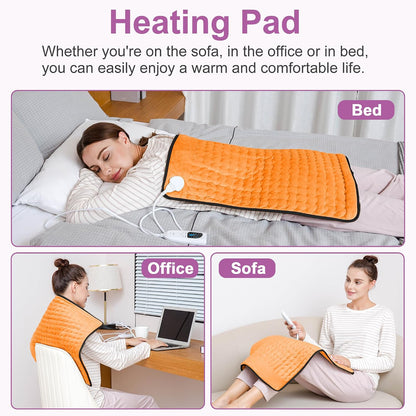 Heating Pad,Electric Heating Pads,Heating Pad for Back,Silvergray,24x12In