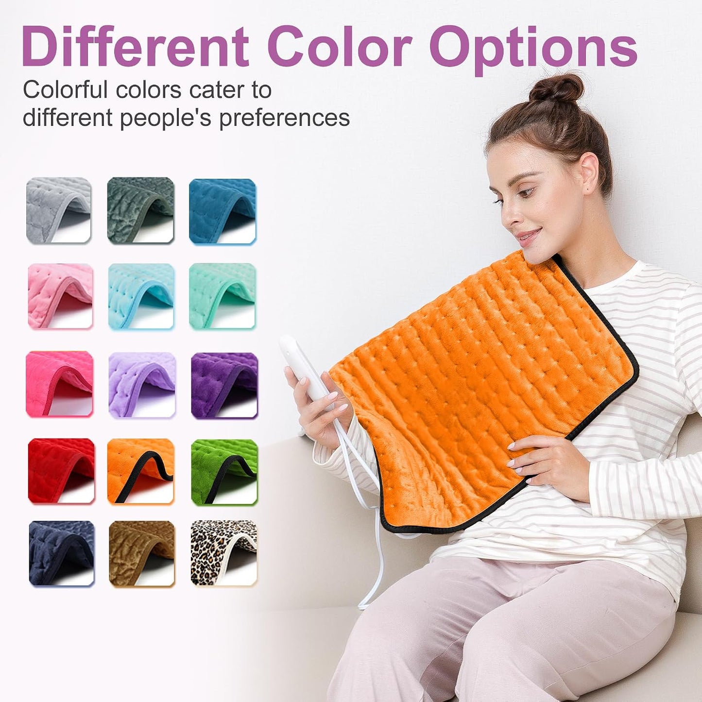 Heating Pad,Electric Heating Pads,Heating Pad for Back,Silvergray,24x12In