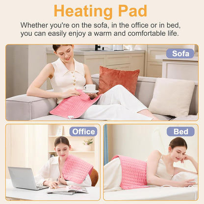 Heating Pad,Electric Heating Pads,Heating Pad for Back,Silvergray,24x12In