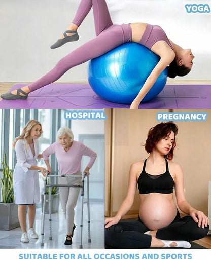 Pilates Grip Socks for Women Non Slip Skid Yoga Socks with Grips Straps for Ballet Dance Workout Gripper Sock