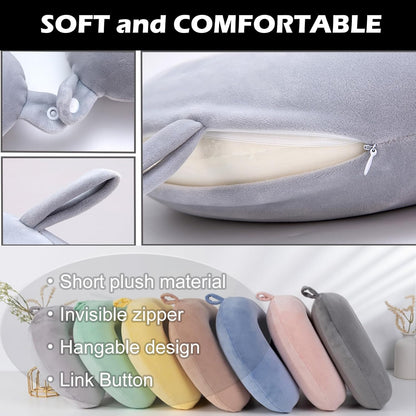 Travel Neck Pillow Cover, Neck Pillow Case, Pure, Soft and Smooh, Airplane Pillow Replacementt Cover Washable (Only Pillow Covers, no Filler)