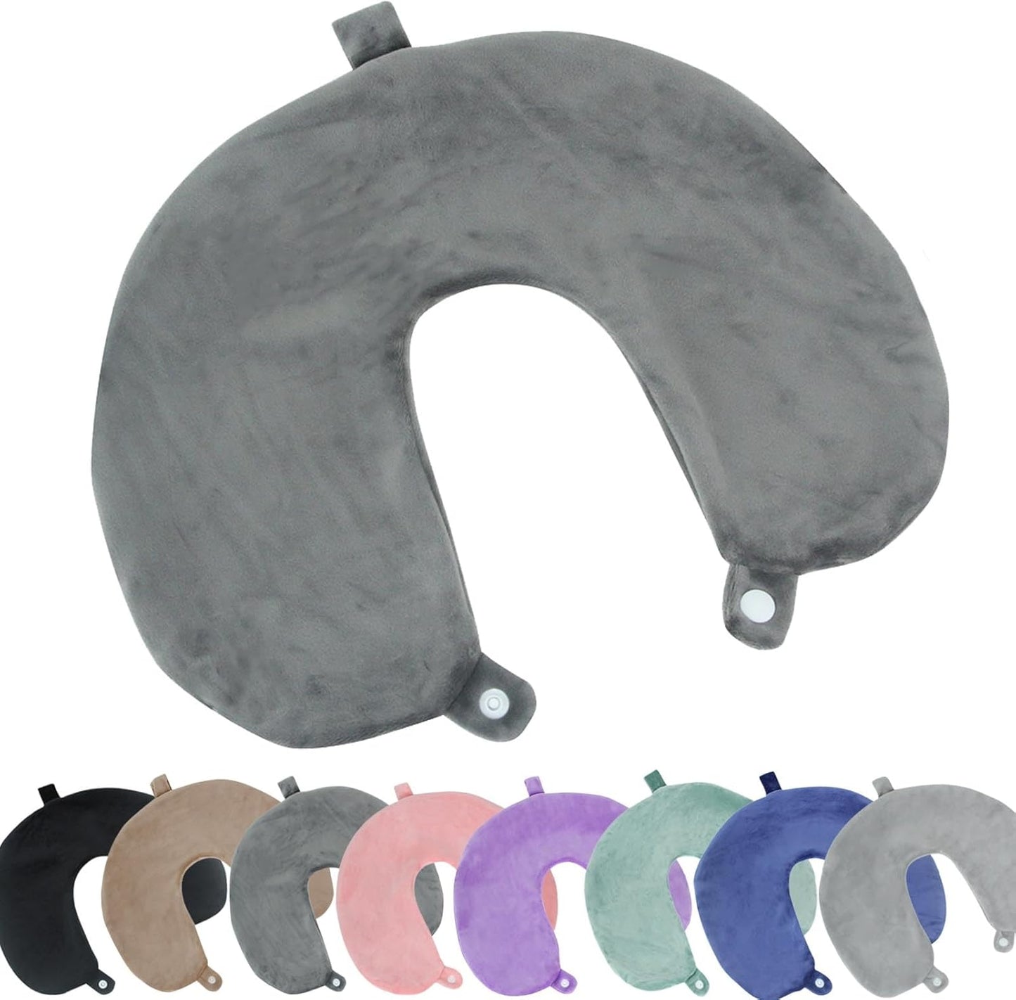 Travel Neck Pillow Cover, Neck Pillow Case, Pure, Soft and Smooh, Airplane Pillow Replacementt Cover Washable (Only Pillow Covers, no Filler)