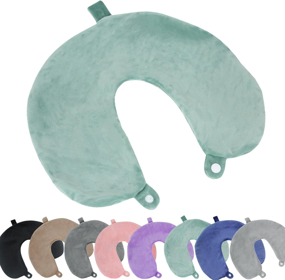 Travel Neck Pillow Cover, Neck Pillow Case, Pure, Soft and Smooh, Airplane Pillow Replacementt Cover Washable (Only Pillow Covers, no Filler)