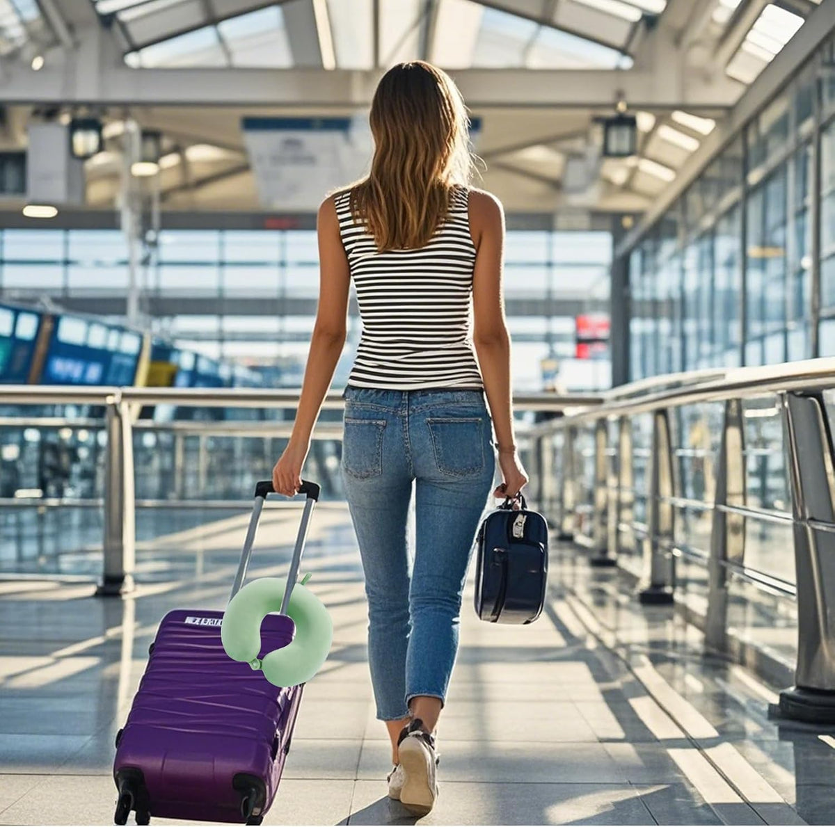 Travel Neck Pillow Cover, Neck Pillow Case, Pure, Soft and Smooh, Airplane Pillow Replacementt Cover Washable (Only Pillow Covers, no Filler)