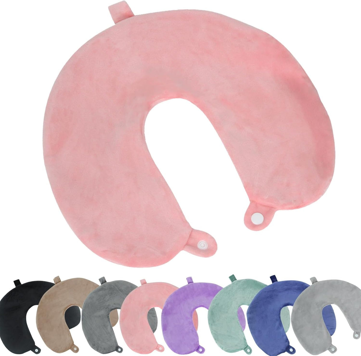 Travel Neck Pillow Cover, Neck Pillow Case, Pure, Soft and Smooh, Airplane Pillow Replacementt Cover Washable (Only Pillow Covers, no Filler)