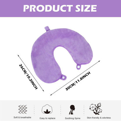 Travel Neck Pillow Cover, Neck Pillow Case, Pure, Soft and Smooh, Airplane Pillow Replacementt Cover Washable (Only Pillow Covers, no Filler)