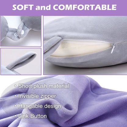 Travel Neck Pillow Cover, Neck Pillow Case, Pure, Soft and Smooh, Airplane Pillow Replacementt Cover Washable (Only Pillow Covers, no Filler)