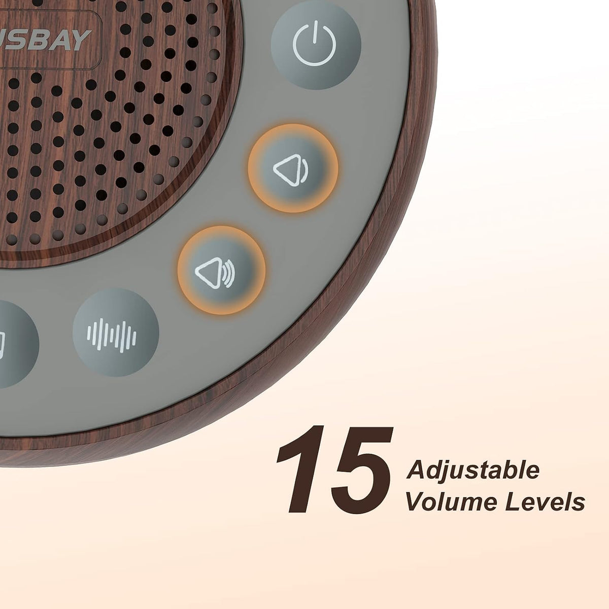 White Noise Machine with 31 Soothing Sounds, 5W Loud Stereo Sound, Auto-Off Timer, Adjustable Volume, Sleep Sound Machine for Baby, Kid, Adult -Wood Grain