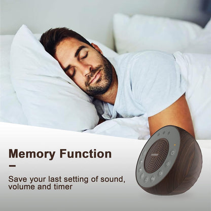 White Noise Machine with 31 Soothing Sounds, 5W Loud Stereo Sound, Auto-Off Timer, Adjustable Volume, Sleep Sound Machine for Baby, Kid, Adult -Wood Grain
