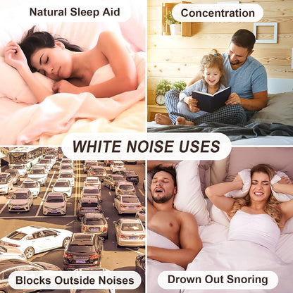 White Noise Machine with 31 Soothing Sounds, 5W Loud Stereo Sound, Auto-Off Timer, Adjustable Volume, Sleep Sound Machine for Baby, Kid, Adult -Wood Grain