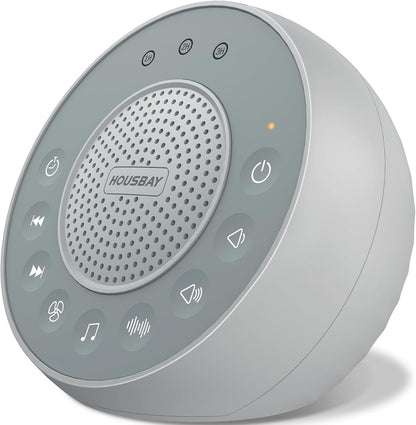White Noise Machine with 31 Soothing Sounds, 5W Loud Stereo Sound, Auto-Off Timer, Adjustable Volume, Sleep Sound Machine for Baby, Kid, Adult -Wood Grain