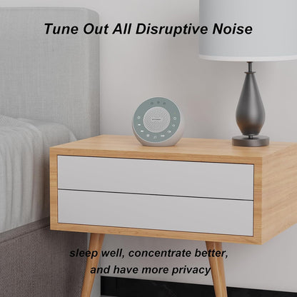 White Noise Machine with 31 Soothing Sounds, 5W Loud Stereo Sound, Auto-Off Timer, Adjustable Volume, Sleep Sound Machine for Baby, Kid, Adult -Wood Grain