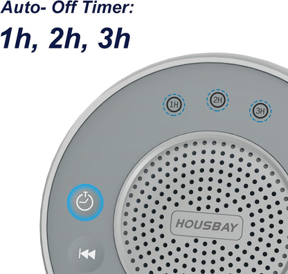 White Noise Machine with 31 Soothing Sounds, 5W Loud Stereo Sound, Auto-Off Timer, Adjustable Volume, Sleep Sound Machine for Baby, Kid, Adult -Wood Grain