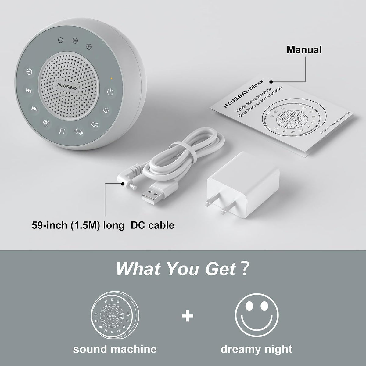 White Noise Machine with 31 Soothing Sounds, 5W Loud Stereo Sound, Auto-Off Timer, Adjustable Volume, Sleep Sound Machine for Baby, Kid, Adult -Wood Grain