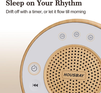 White Noise Machine with 31 Soothing Sounds, 5W Loud Stereo Sound, Auto-Off Timer, Adjustable Volume, Sleep Sound Machine for Baby, Kid, Adult -Wood Grain