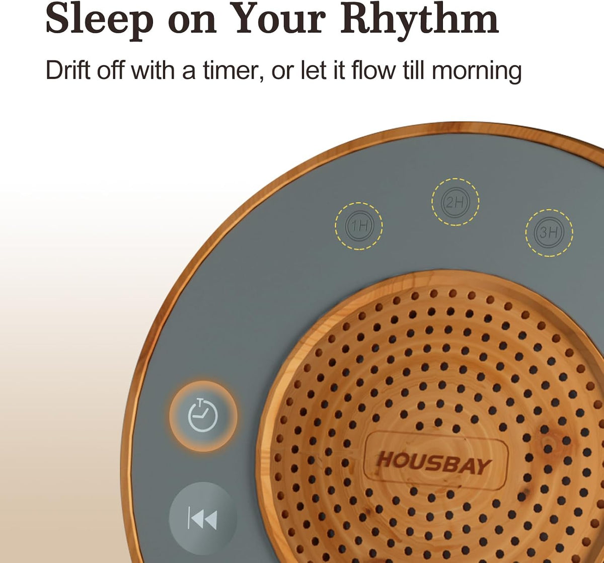 White Noise Machine with 31 Soothing Sounds, 5W Loud Stereo Sound, Auto-Off Timer, Adjustable Volume, Sleep Sound Machine for Baby, Kid, Adult -Wood Grain