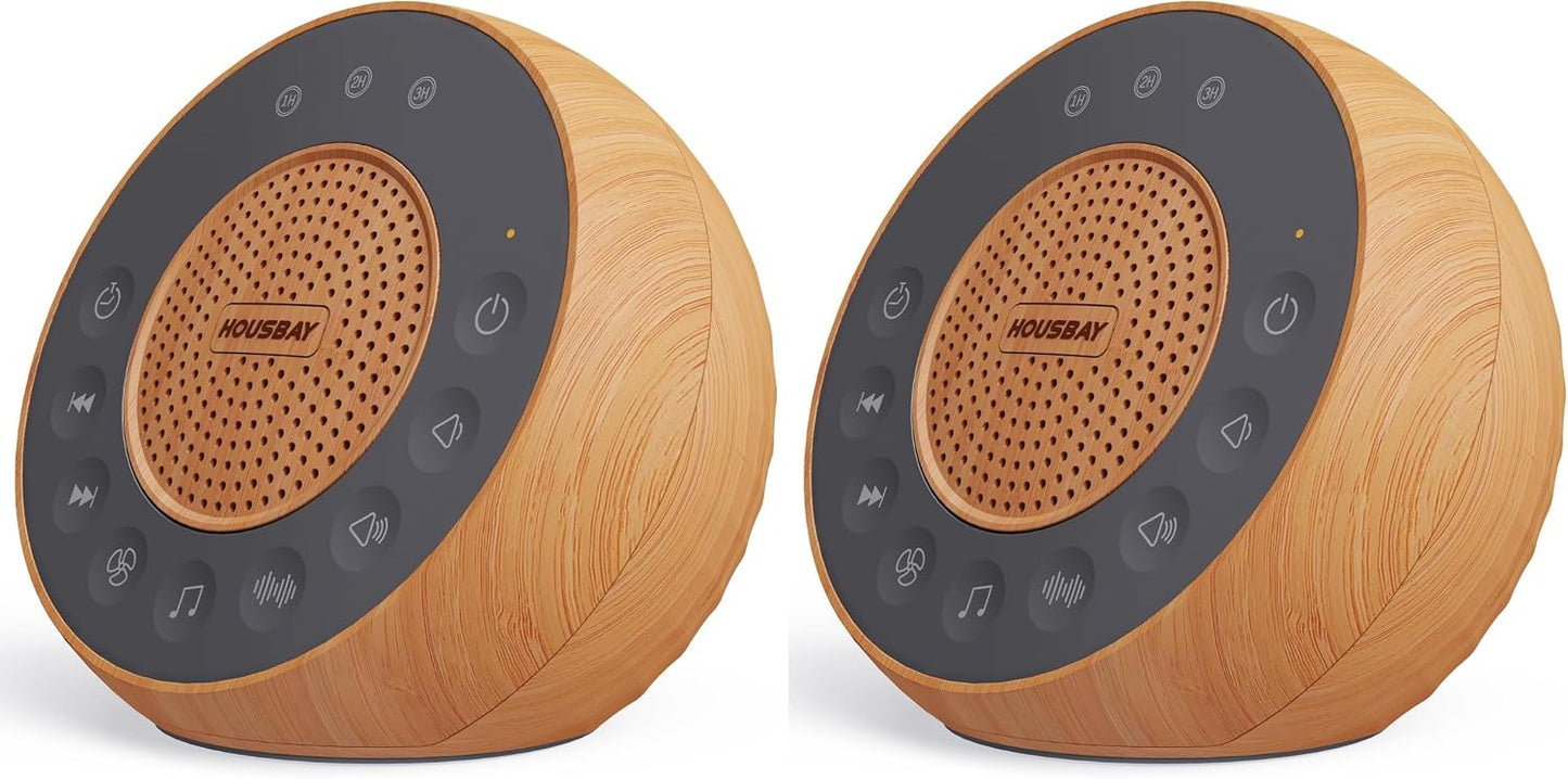 White Noise Machine with 31 Soothing Sounds, 5W Loud Stereo Sound, Auto-Off Timer, Adjustable Volume, Sleep Sound Machine for Baby, Kid, Adult -Wood Grain