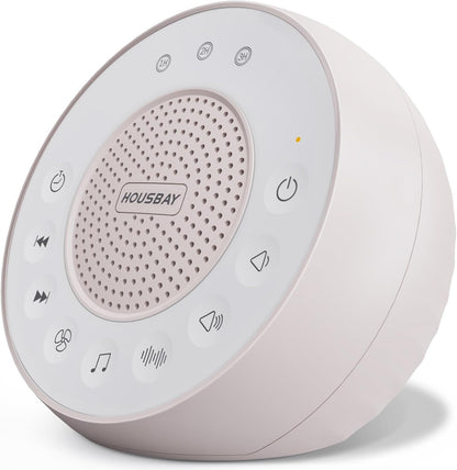 White Noise Machine with 31 Soothing Sounds, 5W Loud Stereo Sound, Auto-Off Timer, Adjustable Volume, Sleep Sound Machine for Baby, Kid, Adult -Wood Grain