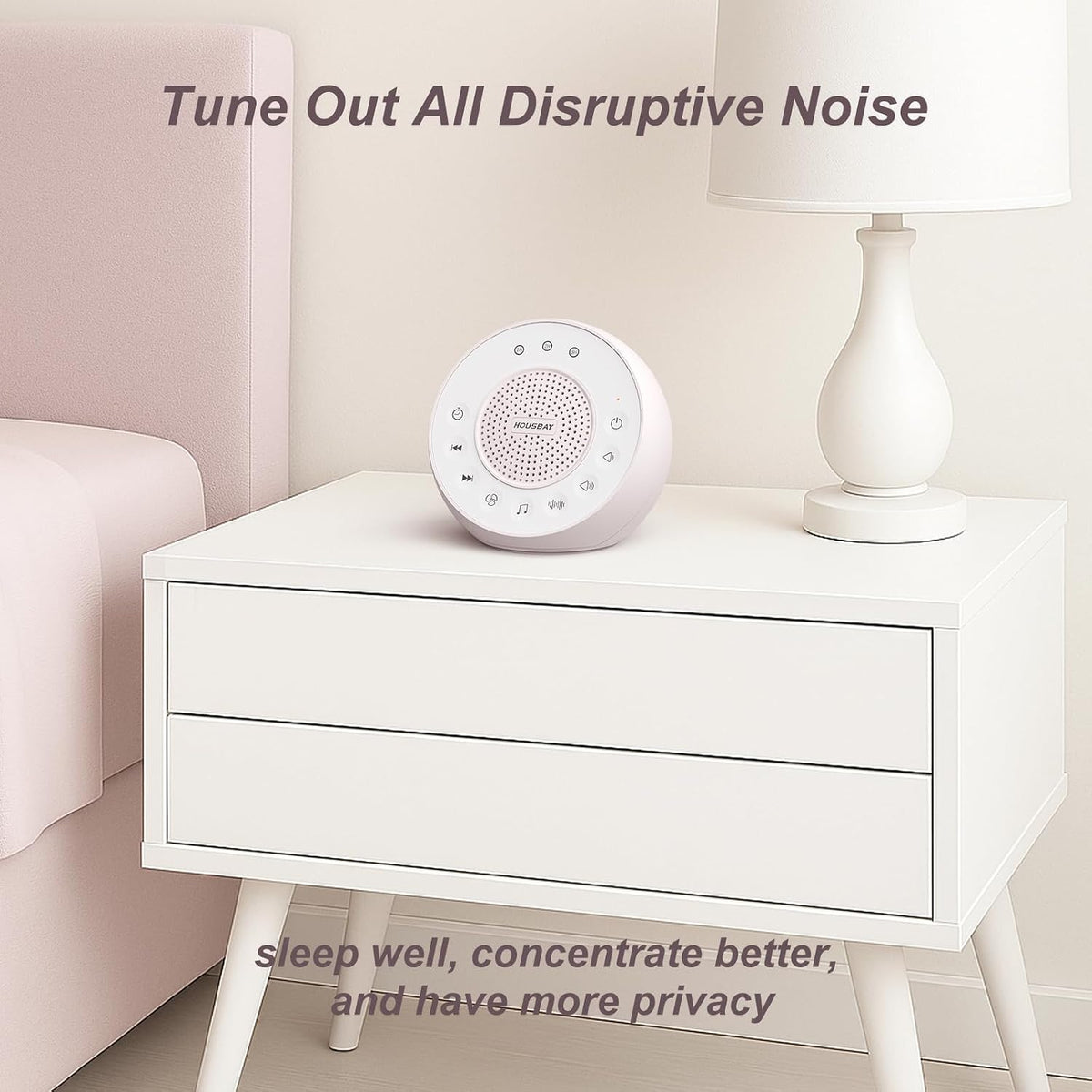 White Noise Machine with 31 Soothing Sounds, 5W Loud Stereo Sound, Auto-Off Timer, Adjustable Volume, Sleep Sound Machine for Baby, Kid, Adult -Wood Grain