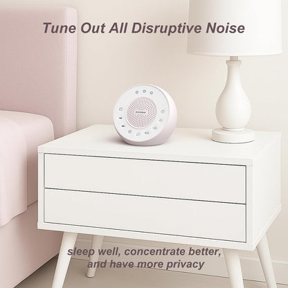 White Noise Machine with 31 Soothing Sounds, 5W Loud Stereo Sound, Auto-Off Timer, Adjustable Volume, Sleep Sound Machine for Baby, Kid, Adult -Wood Grain
