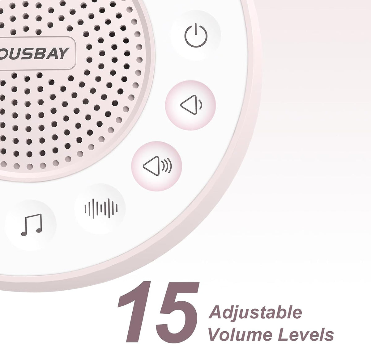 White Noise Machine with 31 Soothing Sounds, 5W Loud Stereo Sound, Auto-Off Timer, Adjustable Volume, Sleep Sound Machine for Baby, Kid, Adult -Wood Grain