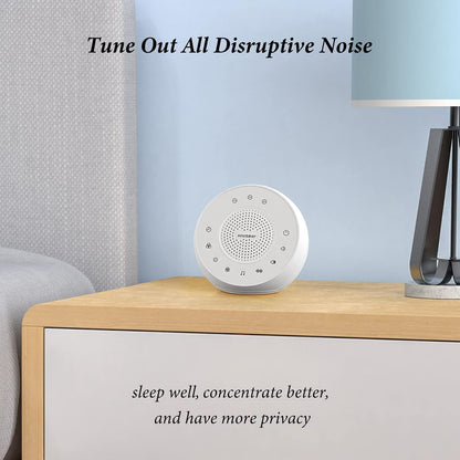 White Noise Machine with 31 Soothing Sounds, 5W Loud Stereo Sound, Auto-Off Timer, Adjustable Volume, Sleep Sound Machine for Baby, Kid, Adult -Wood Grain