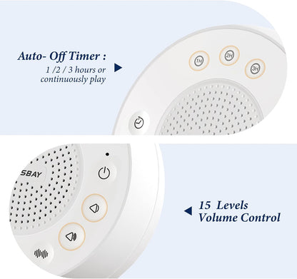 White Noise Machine with 31 Soothing Sounds, 5W Loud Stereo Sound, Auto-Off Timer, Adjustable Volume, Sleep Sound Machine for Baby, Kid, Adult -Wood Grain