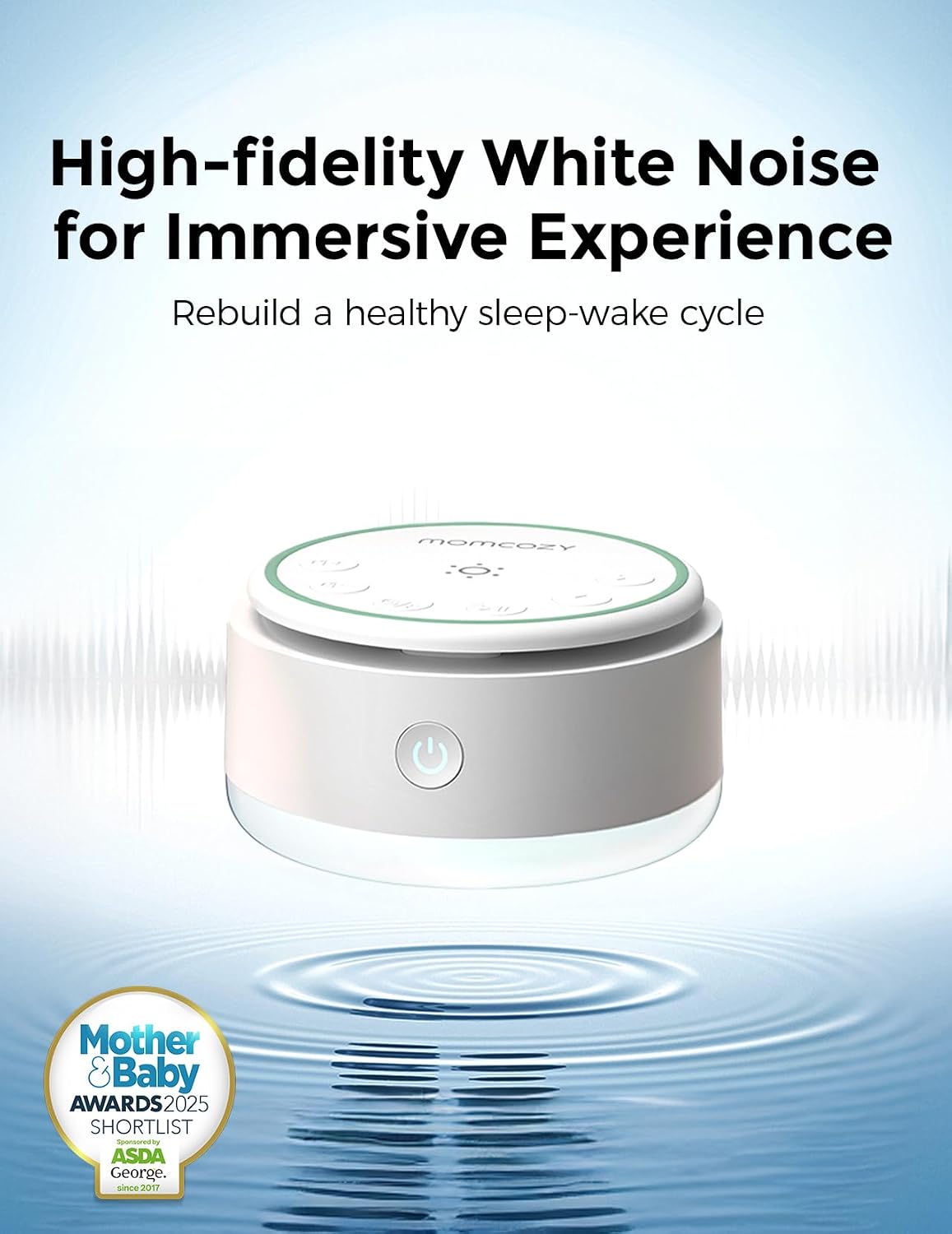 Sound Machine for Baby-20 Soothing Sounds & Touch Warm Light Portable White Noise for Kids & Adults for Sleeping Timer and Memory | Ideal Travel Companion & Nursery Must-Have