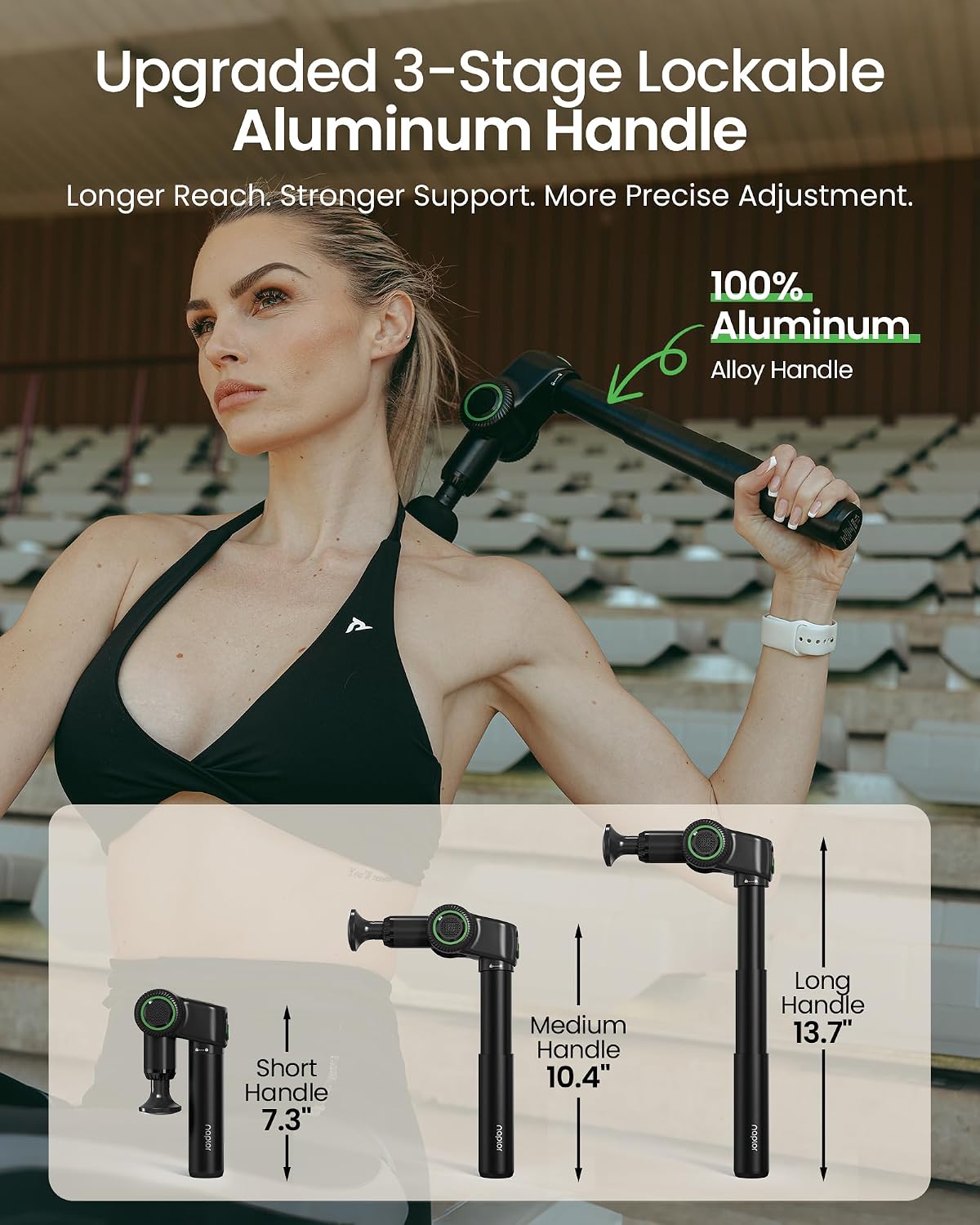 3-in-1 Foldable Massage Gun Deep Tissue with Extension Handle