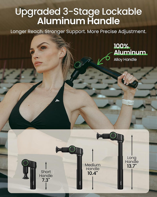 3-in-1 Foldable Massage Gun Deep Tissue with Extension Handle