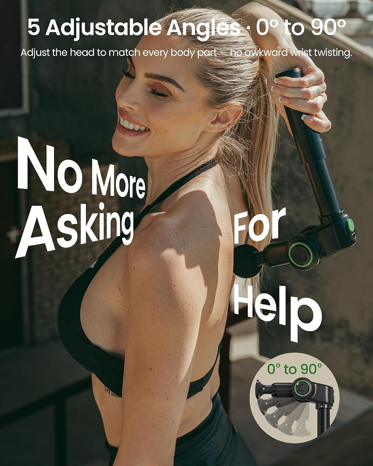 3-in-1 Foldable Massage Gun Deep Tissue with Extension Handle